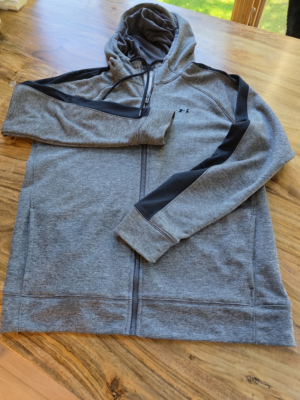 Under Armour Men's.ColdGear Full-Zip Performance Hoodie-Black/Gray- XL
